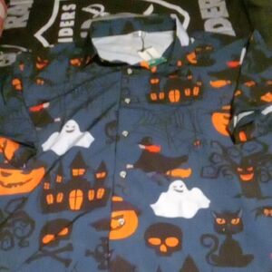 Halloween Themed Button-Up Shirt Size Xl Brand New Brand Simmashah